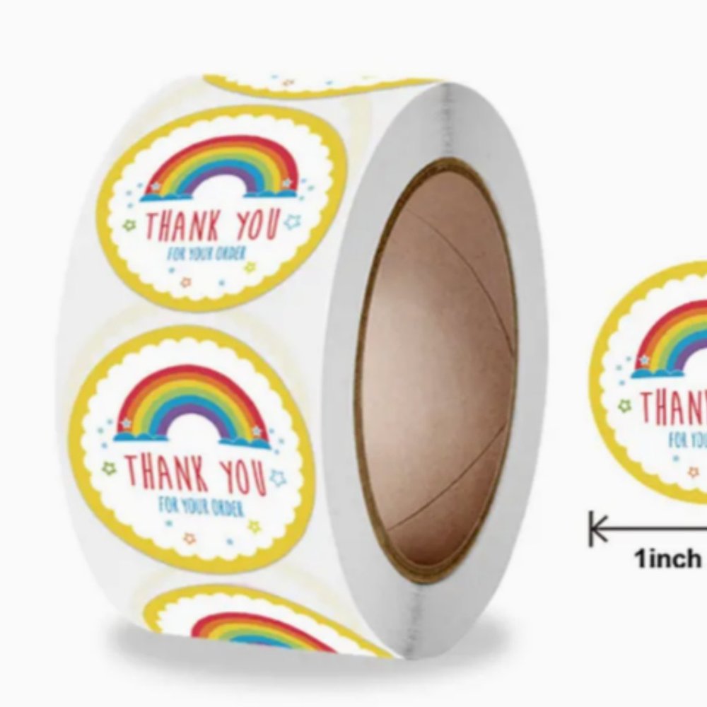 Thank you Stickers - Rainbow 500 pcs - NWT